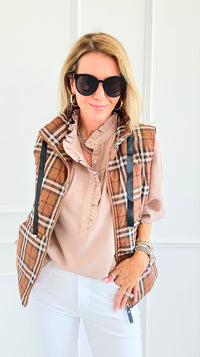 Talk of the Town Plaid Vest-160 Jackets-JODIFL-Coastal Bloom Boutique, find the trendiest versions of the popular styles and looks Located in Indialantic, FL