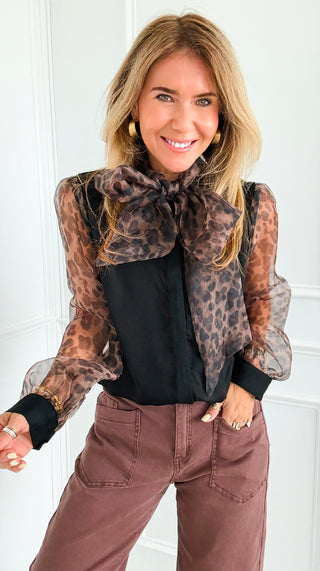 Leopard Bow Top