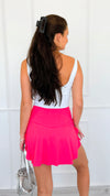 Slit Situation Skort-Flamingo Pink-170 Bottoms/Shorts-RAE MODE-Coastal Bloom Boutique, find the trendiest versions of the popular styles and looks Located in Indialantic, FL