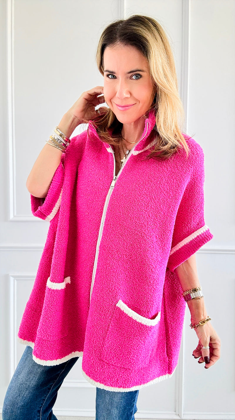 Cloud Comfort Cardigan - Fuchsia-160 Jackets-NYW-Coastal Bloom Boutique, find the trendiest versions of the popular styles and looks Located in Indialantic, FL