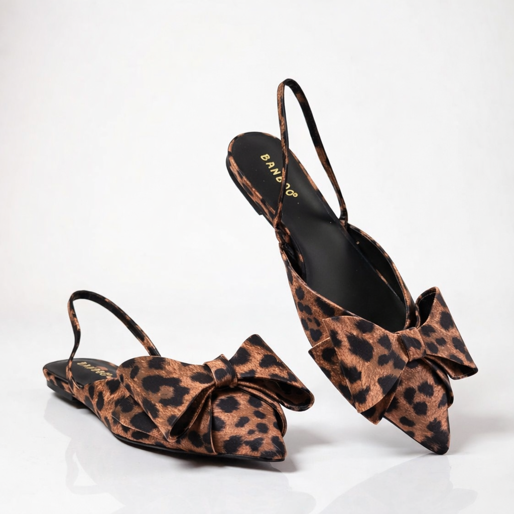 Bow-Tied Delight Flats - Leopard