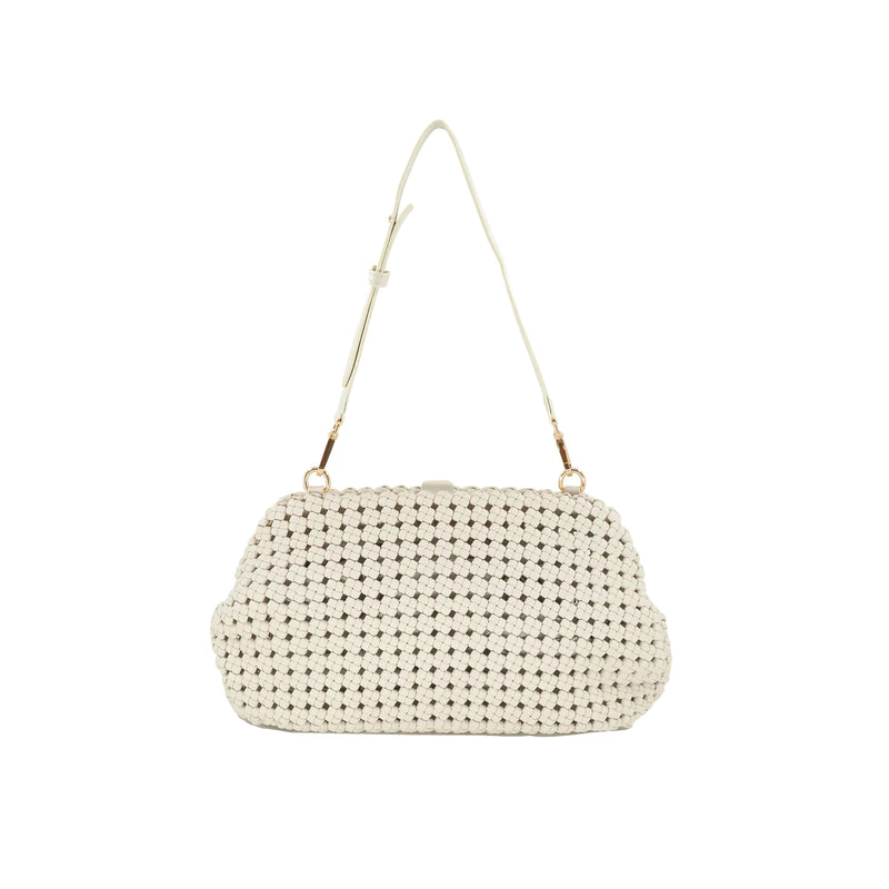 Braided Lace Clutch- Cream-240 Bags-BC Handbags-Coastal Bloom Boutique, find the trendiest versions of the popular styles and looks Located in Indialantic, FL