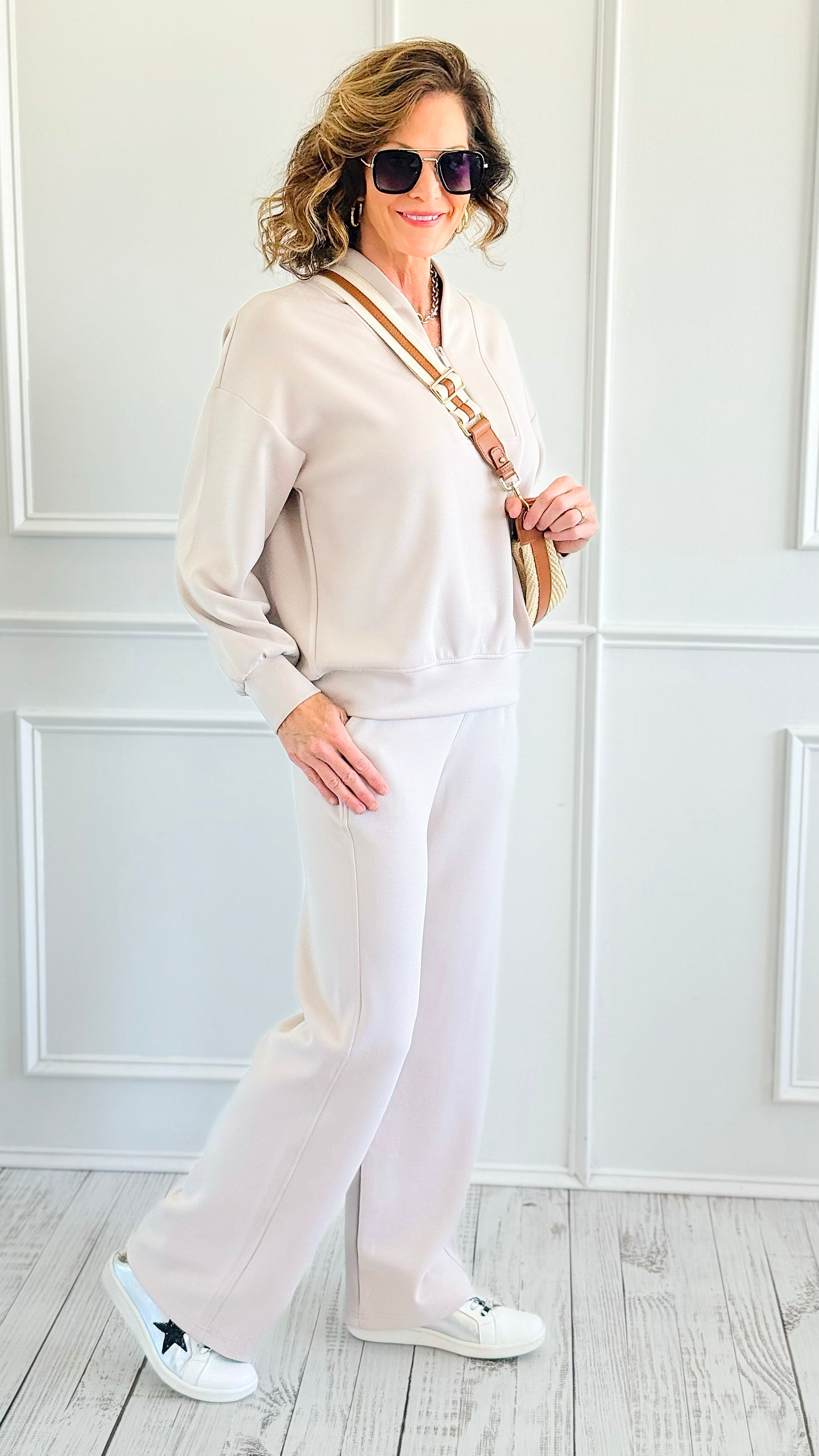 Scuba Luxe Zip Top & Pant Set-Mocha Cream-210 Loungewear/Sets-RAE MODE-Coastal Bloom Boutique, find the trendiest versions of the popular styles and looks Located in Indialantic, FL