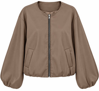 Butter Soft Bomber Italian Jacket- Taupe