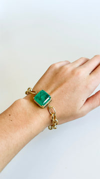 Chunky Crystal Square Magnetic Bracelet - Emerald-230 Jewelry-AF Designs-Coastal Bloom Boutique, find the trendiest versions of the popular styles and looks Located in Indialantic, FL