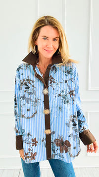 Sunlit Petals Italian Blouse-110 Long Sleeve Tops-TATTOO Z-Coastal Bloom Boutique, find the trendiest versions of the popular styles and looks Located in Indialantic, FL