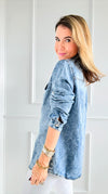 Sparkle & Shine Button Down Top-130 Long Sleeve Tops-KIWI-Coastal Bloom Boutique, find the trendiest versions of the popular styles and looks Located in Indialantic, FL