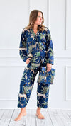 Rainforest Dreams Cotton Pajama Set - Navy-220 Intimates-bhavnas boutique-Coastal Bloom Boutique, find the trendiest versions of the popular styles and looks Located in Indialantic, FL