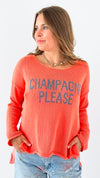 "Champagne Please" Knit Lightweight Sweater -Orange-140 Sweaters-Miracle-Coastal Bloom Boutique, find the trendiest versions of the popular styles and looks Located in Indialantic, FL