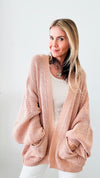 Sugar High Italian Cardigan-Blush-150 Cardigans/Layers-Italianissimo-Coastal Bloom Boutique, find the trendiest versions of the popular styles and looks Located in Indialantic, FL