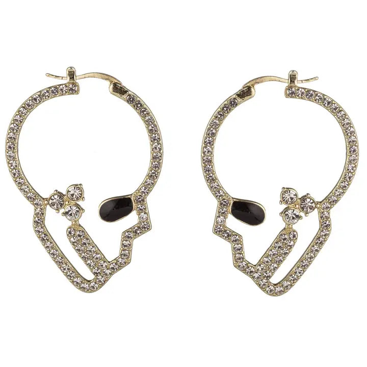 Skull Motif Hoop Earrings - Gold-230 Jewelry-Eye Candy LA-Coastal Bloom Boutique, find the trendiest versions of the popular styles and looks Located in Indialantic, FL