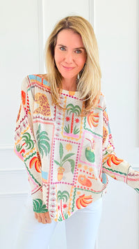 Mai Tai Majesty Italian St Tropez Sweater-140 Sweaters-SORPRESA-Coastal Bloom Boutique, find the trendiest versions of the popular styles and looks Located in Indialantic, FL
