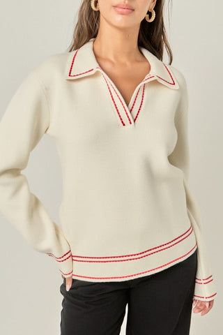 Contrast Trim Sweater