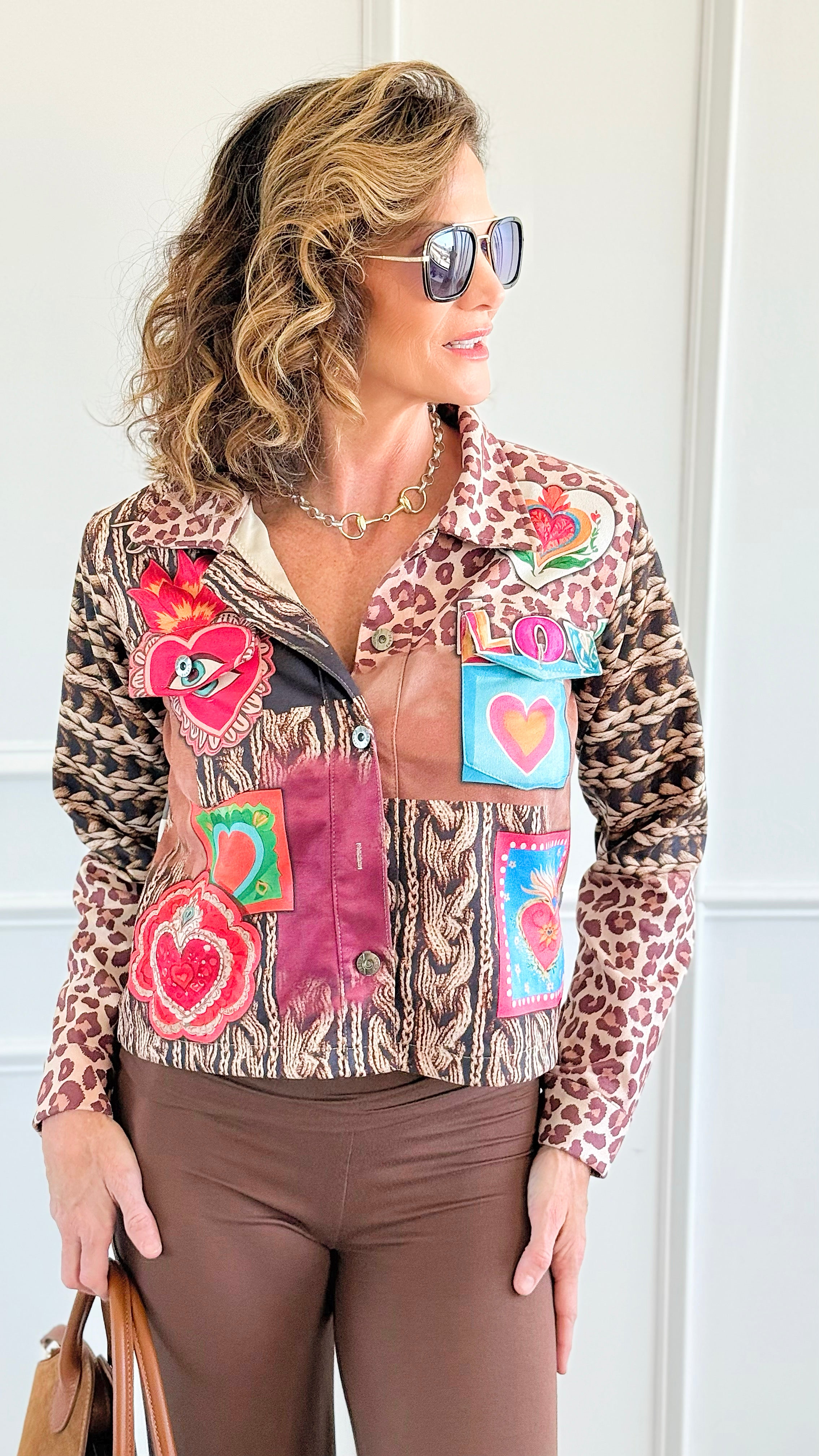 Leopard Cable Italian Jacket-160 Jackets-SEÑORITA C-Coastal Bloom Boutique, find the trendiest versions of the popular styles and looks Located in Indialantic, FL