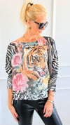 Roar In Bloom Italian St Tropez Sweater-140 Sweaters-SORPRESA-Coastal Bloom Boutique, find the trendiest versions of the popular styles and looks Located in Indialantic, FL