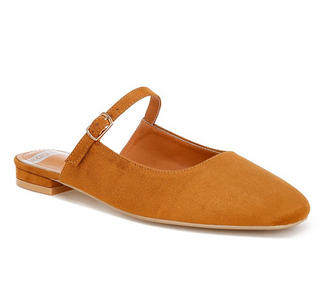 Buckle Strap Mule Flats