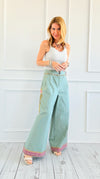 Botanical Charm Wide-Leg Pants-170 Bottoms-Aratta-Coastal Bloom Boutique, find the trendiest versions of the popular styles and looks Located in Indialantic, FL