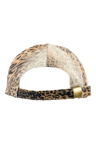 Wild Side Leopard Print Corduroy Cap - Brown