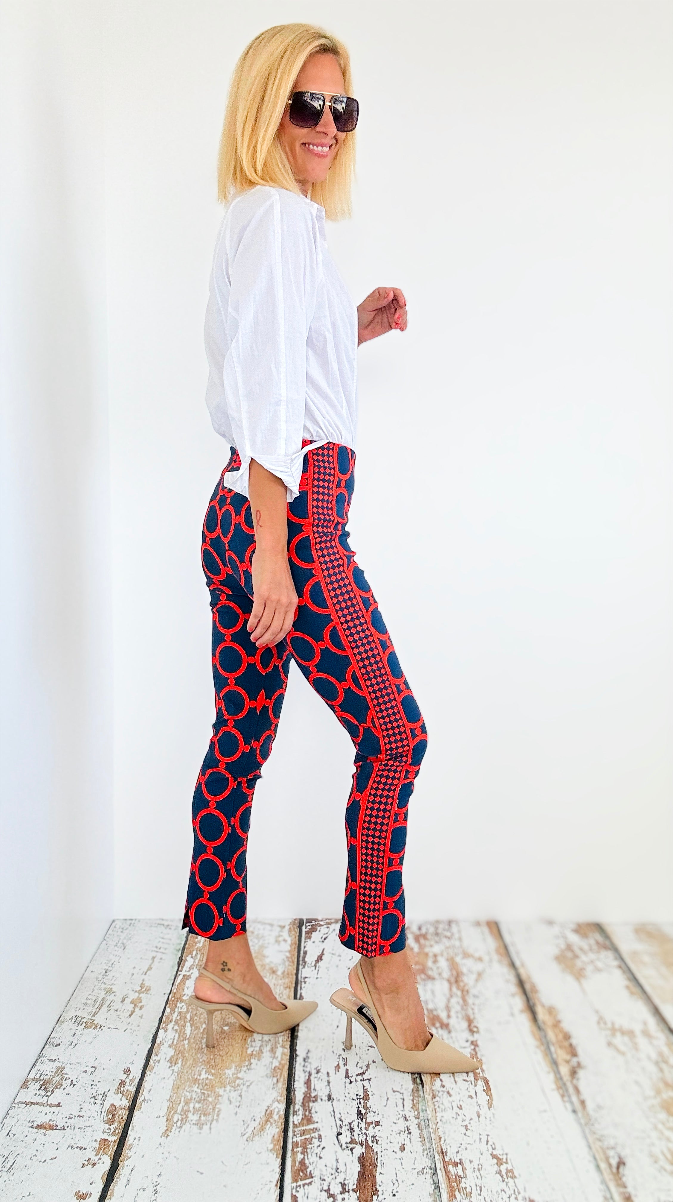 Mod Mosaic Straight Pants-170 Bottoms-Gretchen Scott-Coastal Bloom Boutique, find the trendiest versions of the popular styles and looks Located in Indialantic, FL