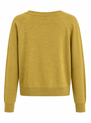Fine Knit Crewneck Long Sleeve Top - Mustard