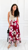Garden Escape Italian Palazzo Pant- Burgundy-100 Pants-AZUL MONACO-Coastal Bloom Boutique, find the trendiest versions of the popular styles and looks Located in Indialantic, FL