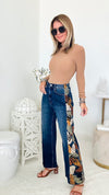 Wild Jungle Embroidered Jeans-190 Denim-AV Denim - Driftwood-Coastal Bloom Boutique, find the trendiest versions of the popular styles and looks Located in Indialantic, FL