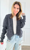 Washed Dropped Shoulder Cardigan - Black-150 Cardigans/Layers-Zenana-Coastal Bloom Boutique, find the trendiest versions of the popular styles and looks Located in Indialantic, FL