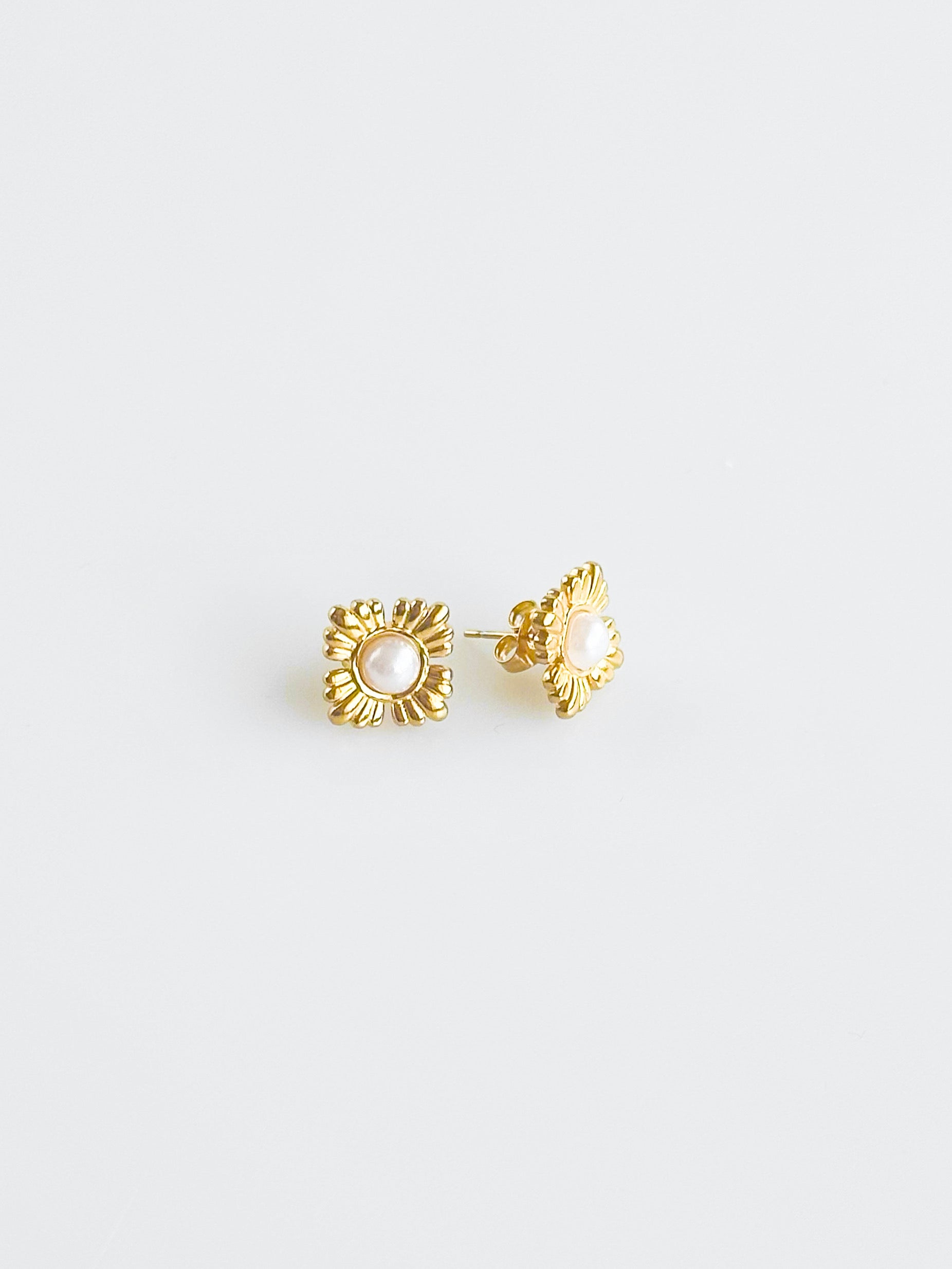 Stainless Steel Radiant Pearl Studs Earrings-230 Jewelry-NYW-Coastal Bloom Boutique, find the trendiest versions of the popular styles and looks Located in Indialantic, FL