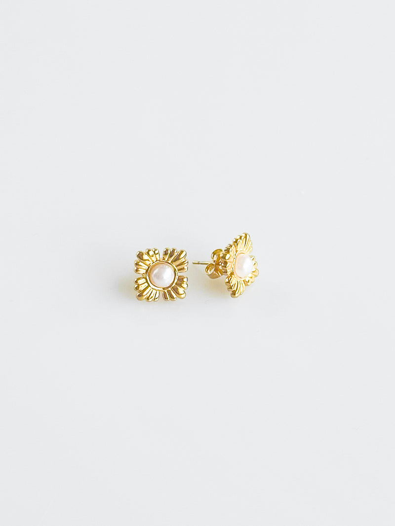 Stainless Steel Radiant Pearl Studs Earrings-230 Jewelry-NYW-Coastal Bloom Boutique, find the trendiest versions of the popular styles and looks Located in Indialantic, FL