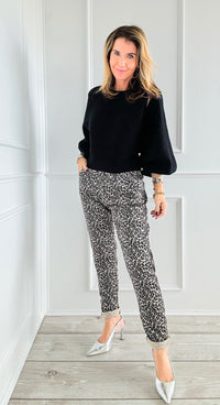 Wish List Leopard Italian Joggers- Beige-pants-Italianissimo-Coastal Bloom Boutique, find the trendiest versions of the popular styles and looks Located in Indialantic, FL