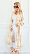 Adorable Italian Long Jacket- Beige-160 Jackets-K2-Coastal Bloom Boutique, find the trendiest versions of the popular styles and looks Located in Indialantic, FL