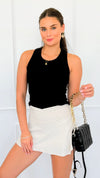 Slit Situation Skort-White Pearl-170 Bottoms/Shorts-RAE MODE-Coastal Bloom Boutique, find the trendiest versions of the popular styles and looks Located in Indialantic, FL