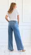 Relaxed Drawstring Denim Pants-190 Denim-Thread & Supply-Coastal Bloom Boutique, find the trendiest versions of the popular styles and looks Located in Indialantic, FL