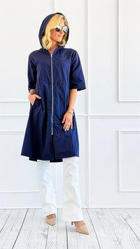 Solid Hooded Windbreaker Coat-160 Jackets-Jodifl-Coastal Bloom Boutique, find the trendiest versions of the popular styles and looks Located in Indialantic, FL