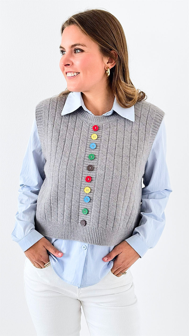 Multicolor Button Combo Top-130 Long Sleeve Tops-Illord-Coastal Bloom Boutique, find the trendiest versions of the popular styles and looks Located in Indialantic, FL