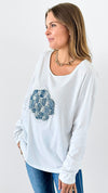 Sparkling Bloom Italian Tee-110 Short Sleeve Tops-Italianissimo-Coastal Bloom Boutique, find the trendiest versions of the popular styles and looks Located in Indialantic, FL