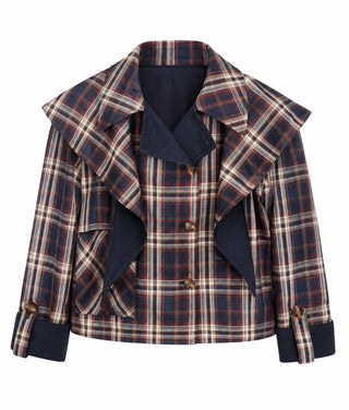 Plaid Cape Reversible Jacket