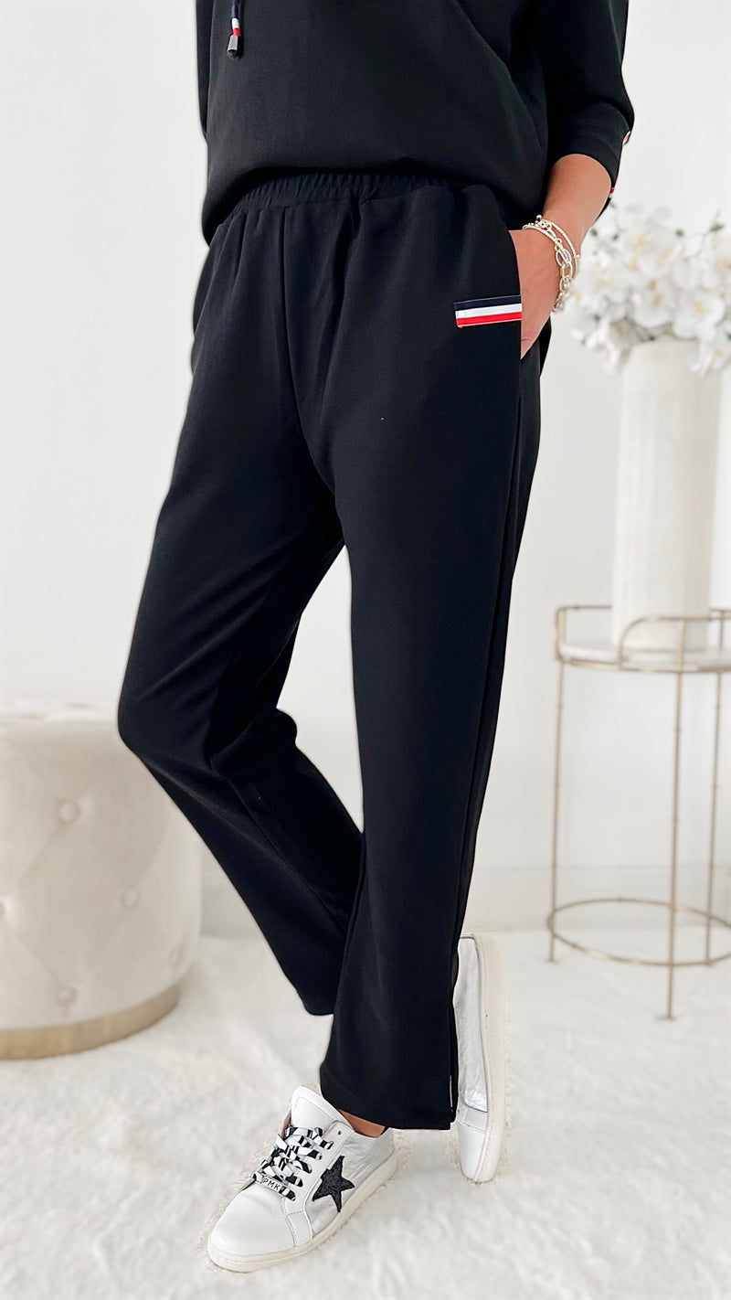 Karine Crepe Knit Pant - Black-170 Bottoms-Joh Apparel-Coastal Bloom Boutique, find the trendiest versions of the popular styles and looks Located in Indialantic, FL