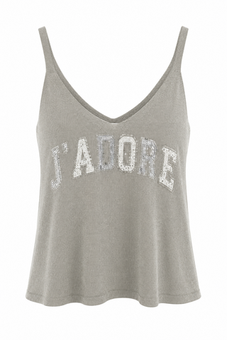 Paris Calling Italian Tank Top- Taupe