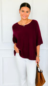 Winter in Amalfi Italian Top - Wine-140 Sweaters-Italianissimo-Coastal Bloom Boutique, find the trendiest versions of the popular styles and looks Located in Indialantic, FL
