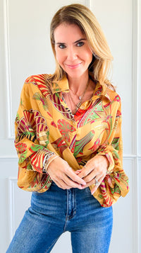 Botanical Dream Button-Up Top-130 Long Sleeve Tops-Rousseau-Coastal Bloom Boutique, find the trendiest versions of the popular styles and looks Located in Indialantic, FL