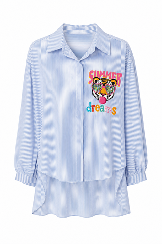 Follow Your Dreams Italian Tunic- Blue