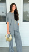 Chic Alert Italian Set - Heather Gray-210 Loungewear/Sets-Italianissimo-Coastal Bloom Boutique, find the trendiest versions of the popular styles and looks Located in Indialantic, FL