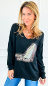 Studded Stilettos Italian Sweater-140 Sweaters-CRIS S.R.L.-Coastal Bloom Boutique, find the trendiest versions of the popular styles and looks Located in Indialantic, FL