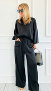 Slow Mornings Set - Black-210 Loungewear/Sets-Jodifl-Coastal Bloom Boutique, find the trendiest versions of the popular styles and looks Located in Indialantic, FL
