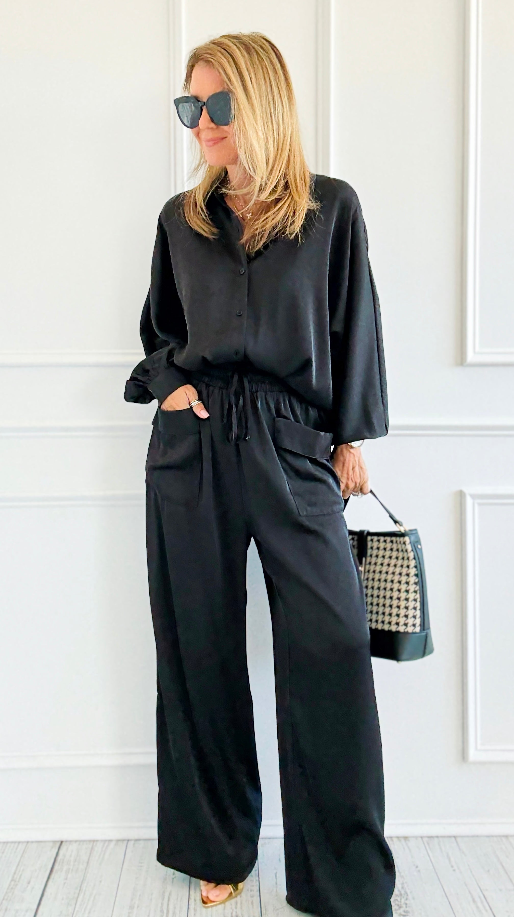 Slow Mornings Set - Black-210 Loungewear/Sets-Jodifl-Coastal Bloom Boutique, find the trendiest versions of the popular styles and looks Located in Indialantic, FL