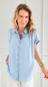 Laguna Shimmer Top - Sky Blue-110 Short Sleeve Tops-Jodifl-Coastal Bloom Boutique, find the trendiest versions of the popular styles and looks Located in Indialantic, FL