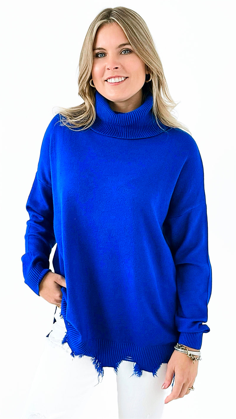 Wild Heart Knit Sweater - Royal Blue-140 Sweaters-VENTI6 OUTLET-Coastal Bloom Boutique, find the trendiest versions of the popular styles and looks Located in Indialantic, FL