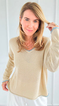 Vibrant Edge Italian Pullover- Sky Blue-110 Long Sleeve Tops-LY PARIS-Coastal Bloom Boutique, find the trendiest versions of the popular styles and looks Located in Indialantic, FL