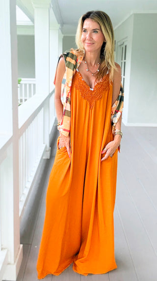 Coastal Daydream Italian Jumpsuit - Golden Mustard